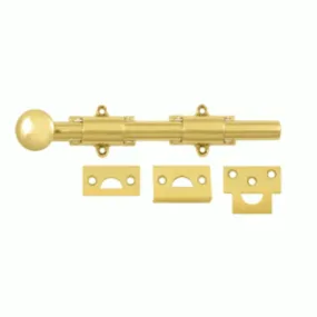 8 Inch Deltana Heavy Duty Surface Bolt (Polished Brass Finish)