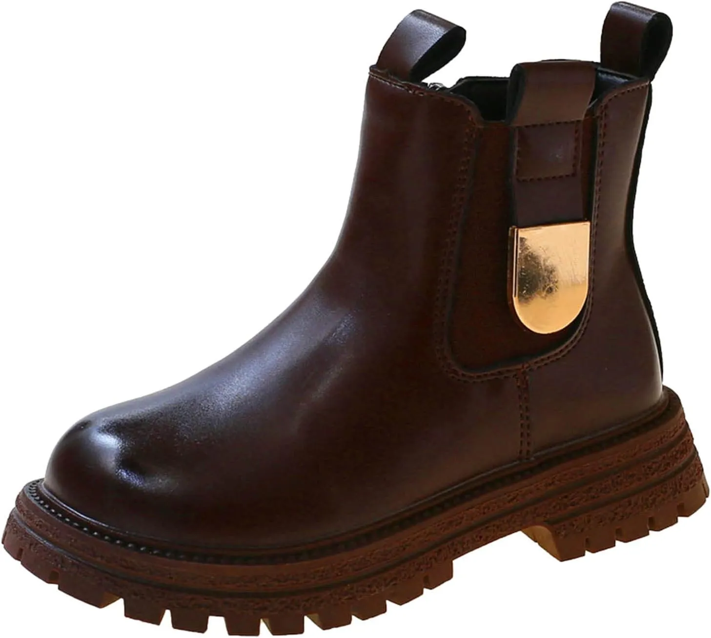 Autumn and Winter Children Boots Girls Ankle Boots Thick Bottom Non Slip Upper Side Zipper Solid Girl Rain Boots Size 5