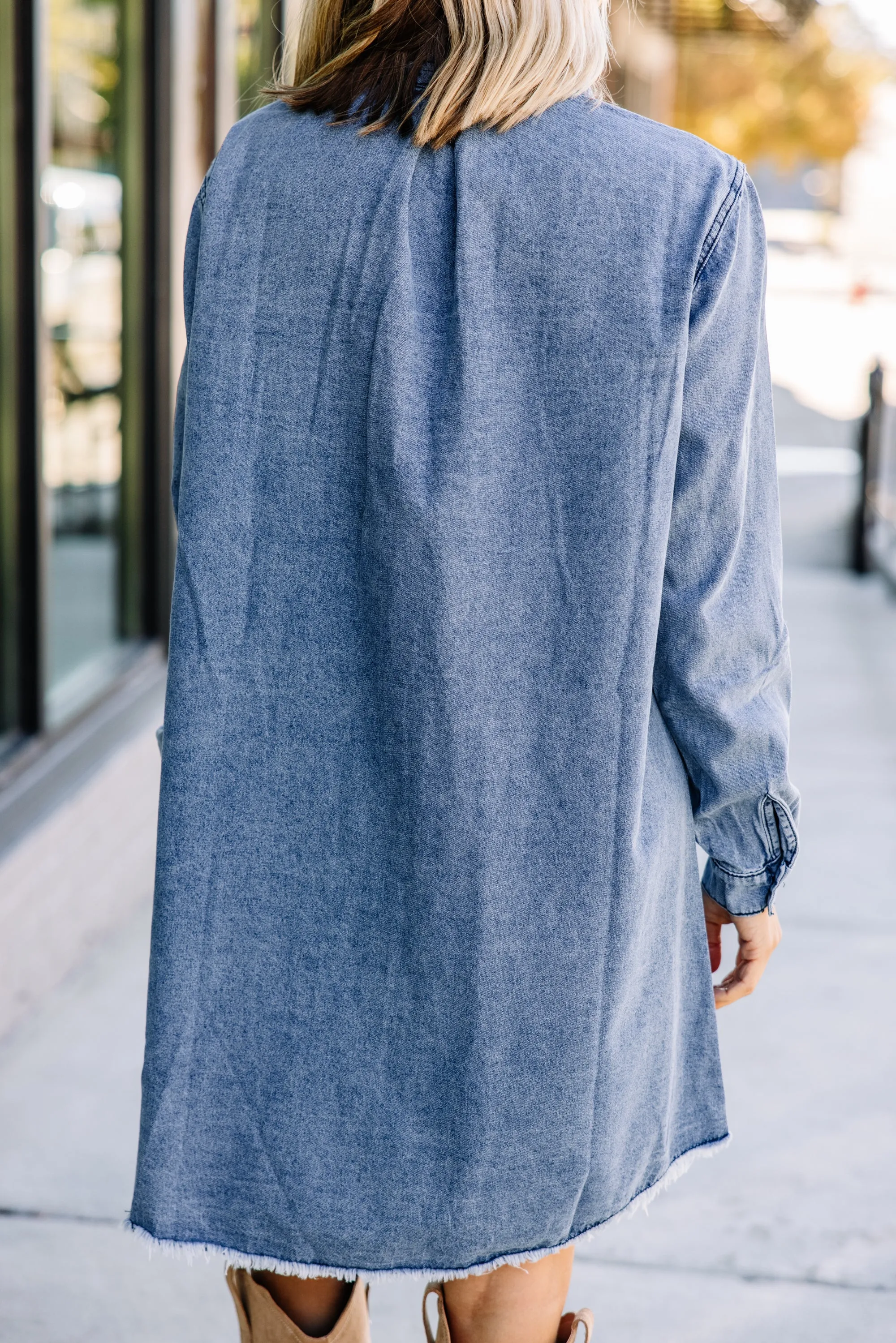 Back To You Denim Blue Chambray Dress