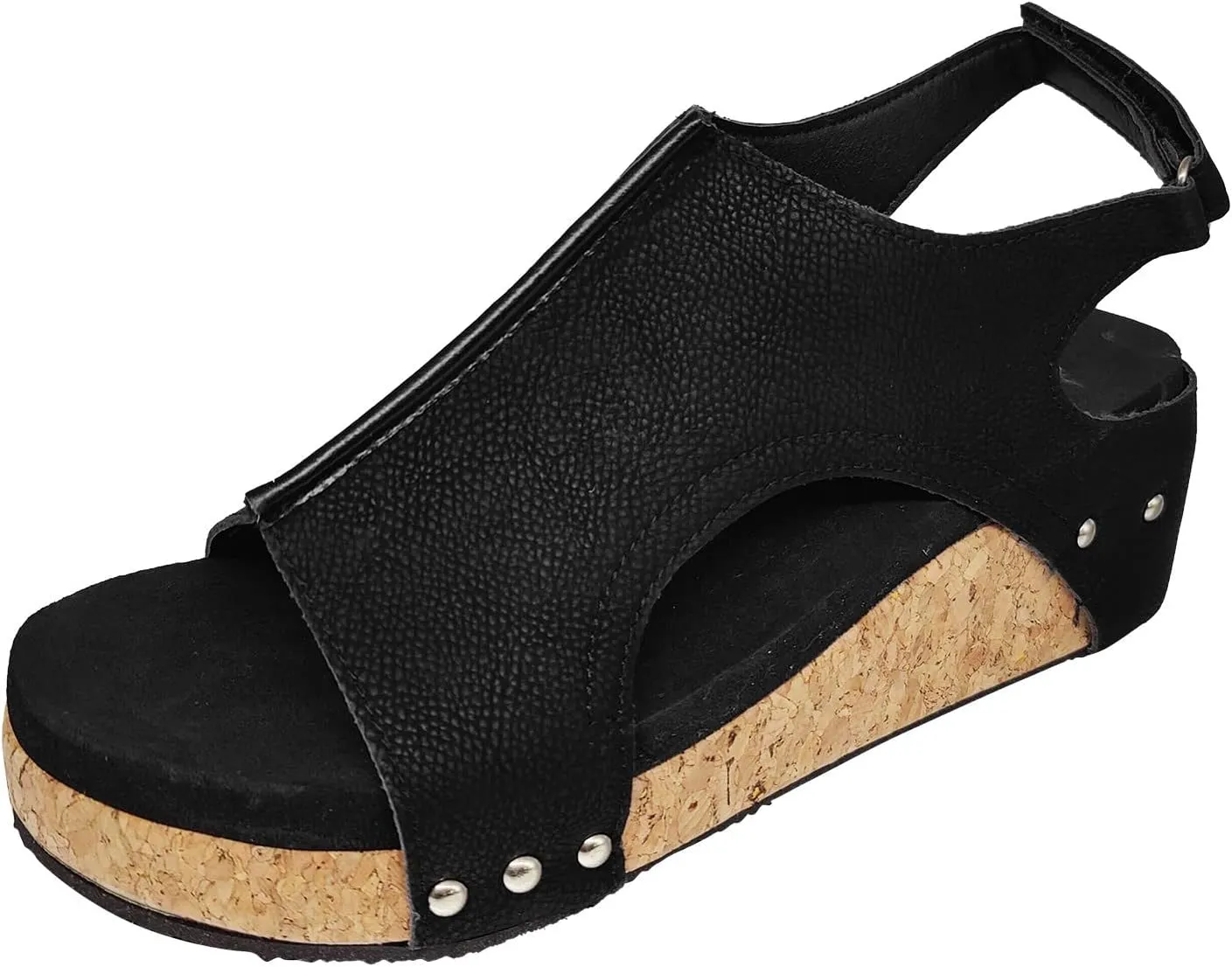 Black Sandals Women Wedge, Women's 2023 Peep Toe Platform Sandals Shoes Wedges Ankle Buckle Ladies Flip Flops