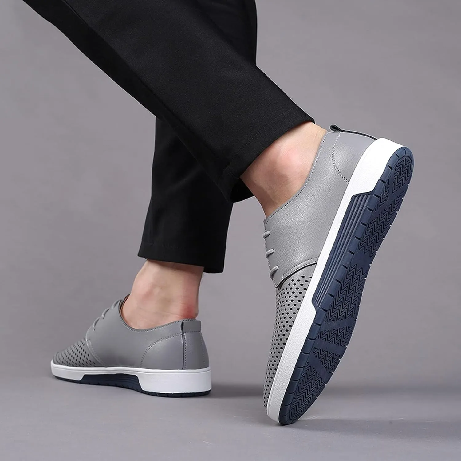 BORAMAX Men's Casual Non-Slip Oxford Shoes -Men's Flat Fashion Breathable Business Formal Dress Sneakers Dress Shoes for Men