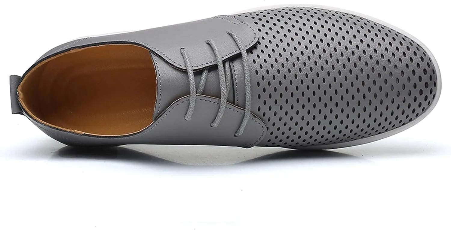 BORAMAX Men's Casual Non-Slip Oxford Shoes -Men's Flat Fashion Breathable Business Formal Dress Sneakers Dress Shoes for Men