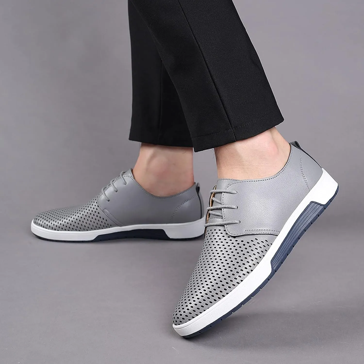 BORAMAX Men's Casual Non-Slip Oxford Shoes -Men's Flat Fashion Breathable Business Formal Dress Sneakers Dress Shoes for Men