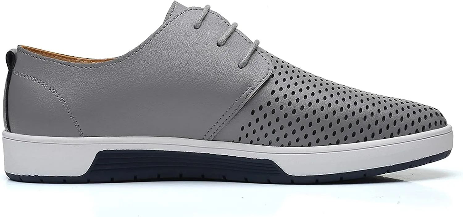 BORAMAX Men's Casual Non-Slip Oxford Shoes -Men's Flat Fashion Breathable Business Formal Dress Sneakers Dress Shoes for Men