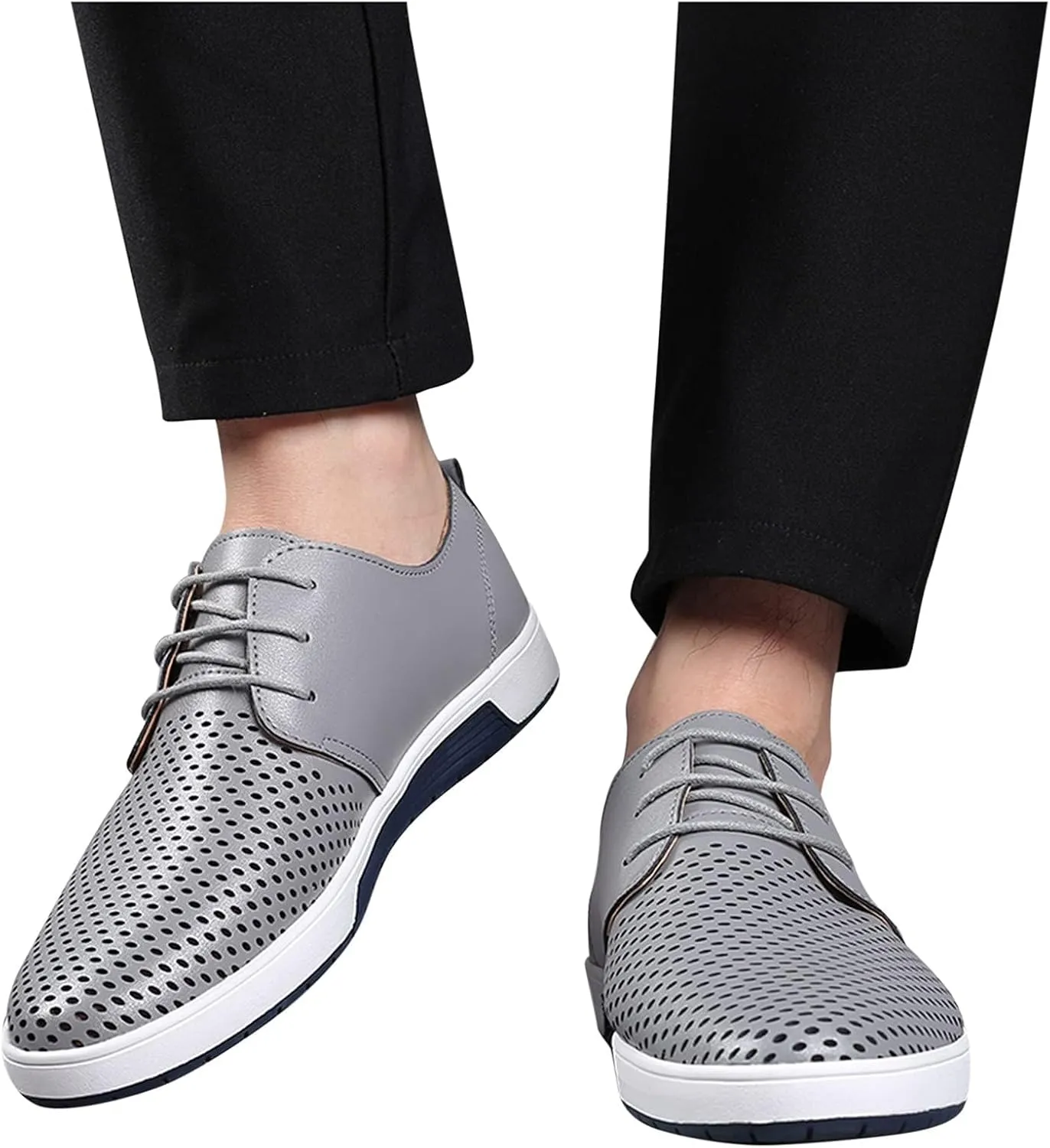 BORAMAX Men's Casual Non-Slip Oxford Shoes -Men's Flat Fashion Breathable Business Formal Dress Sneakers Dress Shoes for Men