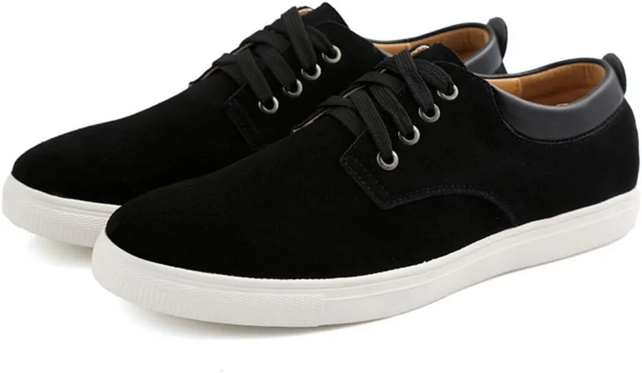 ChicWind Men's Casual Suede Lace Up Loafers Classic Flats Sneakers