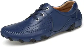 ChicWind Men's Hollow Out Leather Driving Loafers Casual Boat Shoes