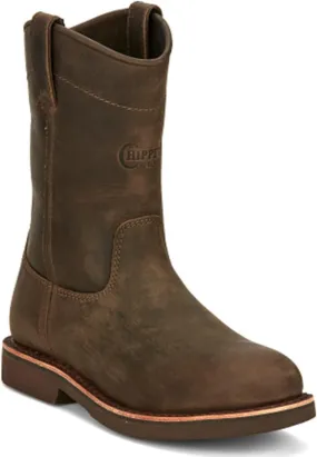 Chippewa Men's Classic 2.0 10" Pull-On Work Boot - Slip-Resistant, Durable Leather Men's Work Boots