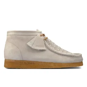 Clarks Originals Wallabee Boots Men's White Woven Suede Canvas 26159539