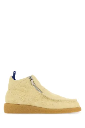 Cream suede Chance ankle boots