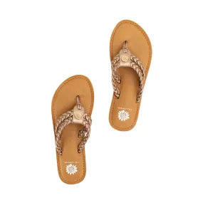 Devina Flat Sandal in Platino