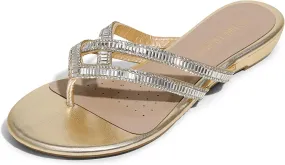 DREAM PAIRS Women's Fashion Rhinestones Design Slides Sandals