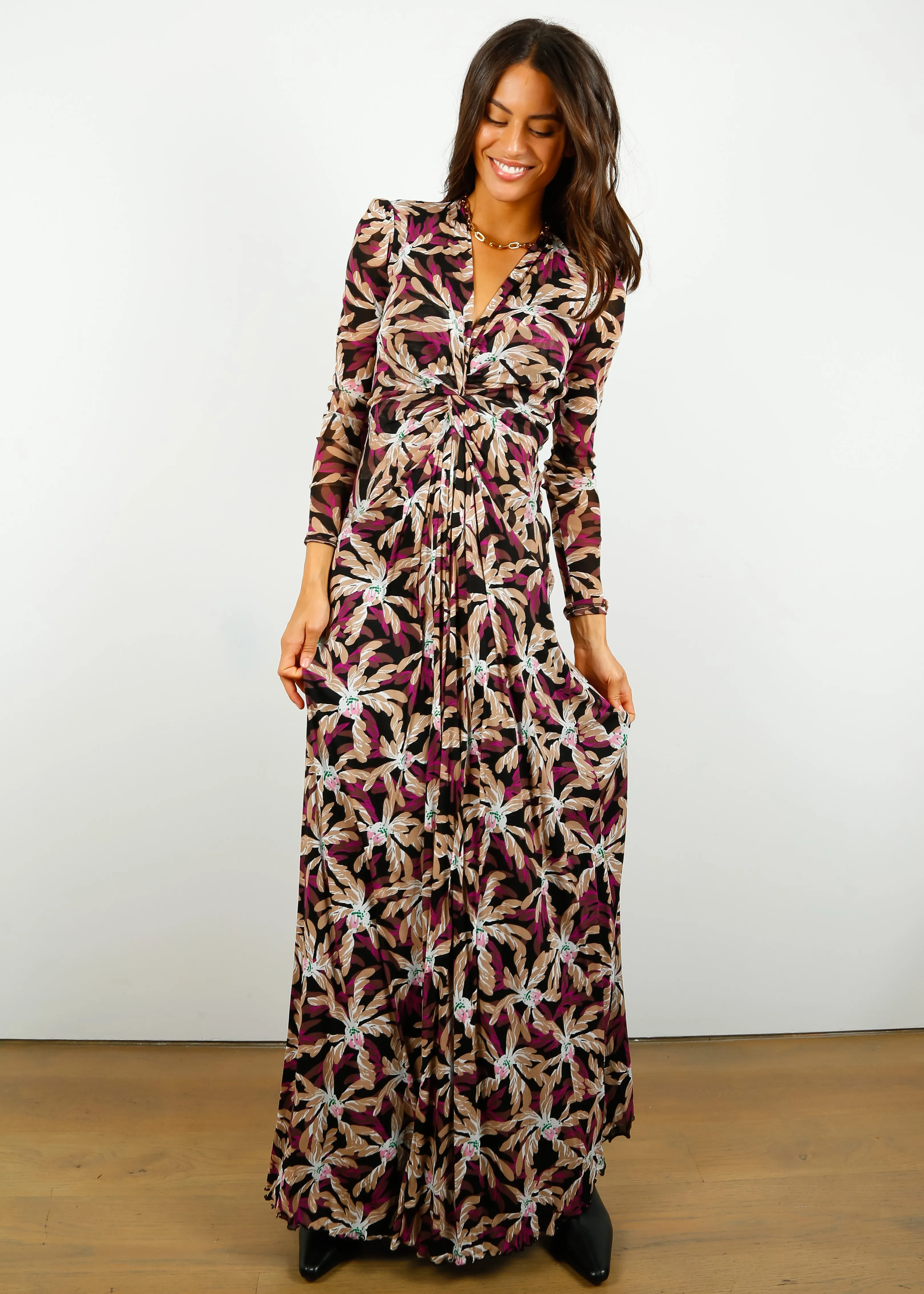 DVF Kassia Dress in Fall Leaves