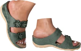Eduavar Platform Sandals Women Casual Dressy Walking Shoes Lightweight Athletic Arch Support Slides Comfortable Wedge Slipper