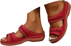 Eduavar Sandals for Women 2025 Orthopedic with Arch Support Lightweight Soft Comfort Summer Beach Slip On Walking Slippers