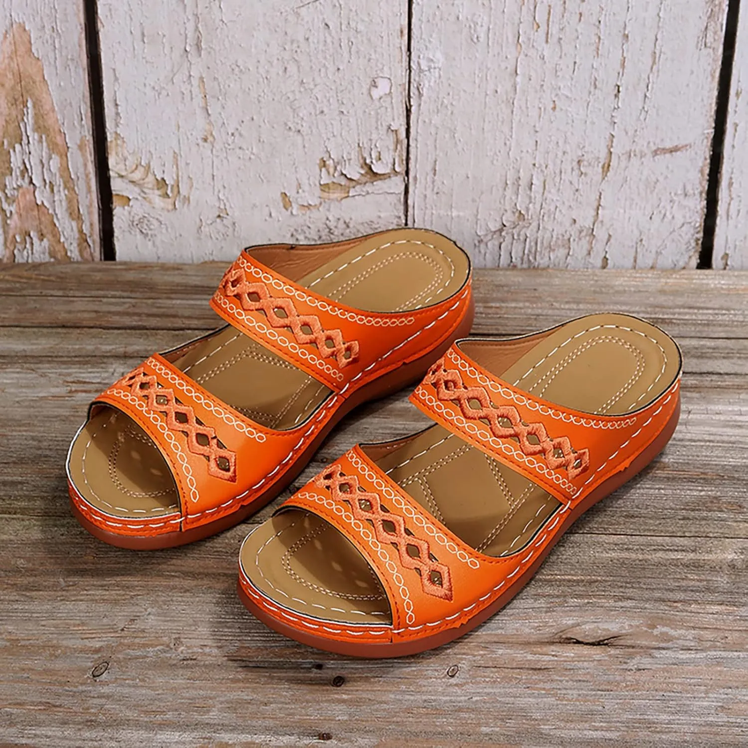 Eduavar Sandals for Women Dressy Summer, Orthopedic Sandals for Women Casual Open Toe Sandals Slippers Summer Beach Sandals