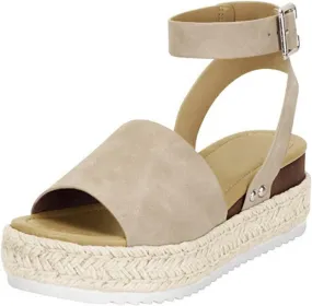 Eduavar Summer Sandals for Women, Sandals Women Dressy Summer Peep Toe Espadrille Platform Sandals with Ankle Strap