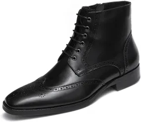 GIFENNSE Mens Dress Boots Mens Chukka Boots Formal Chelsea Boots Mens Leather Boots Oxford Boots for Men