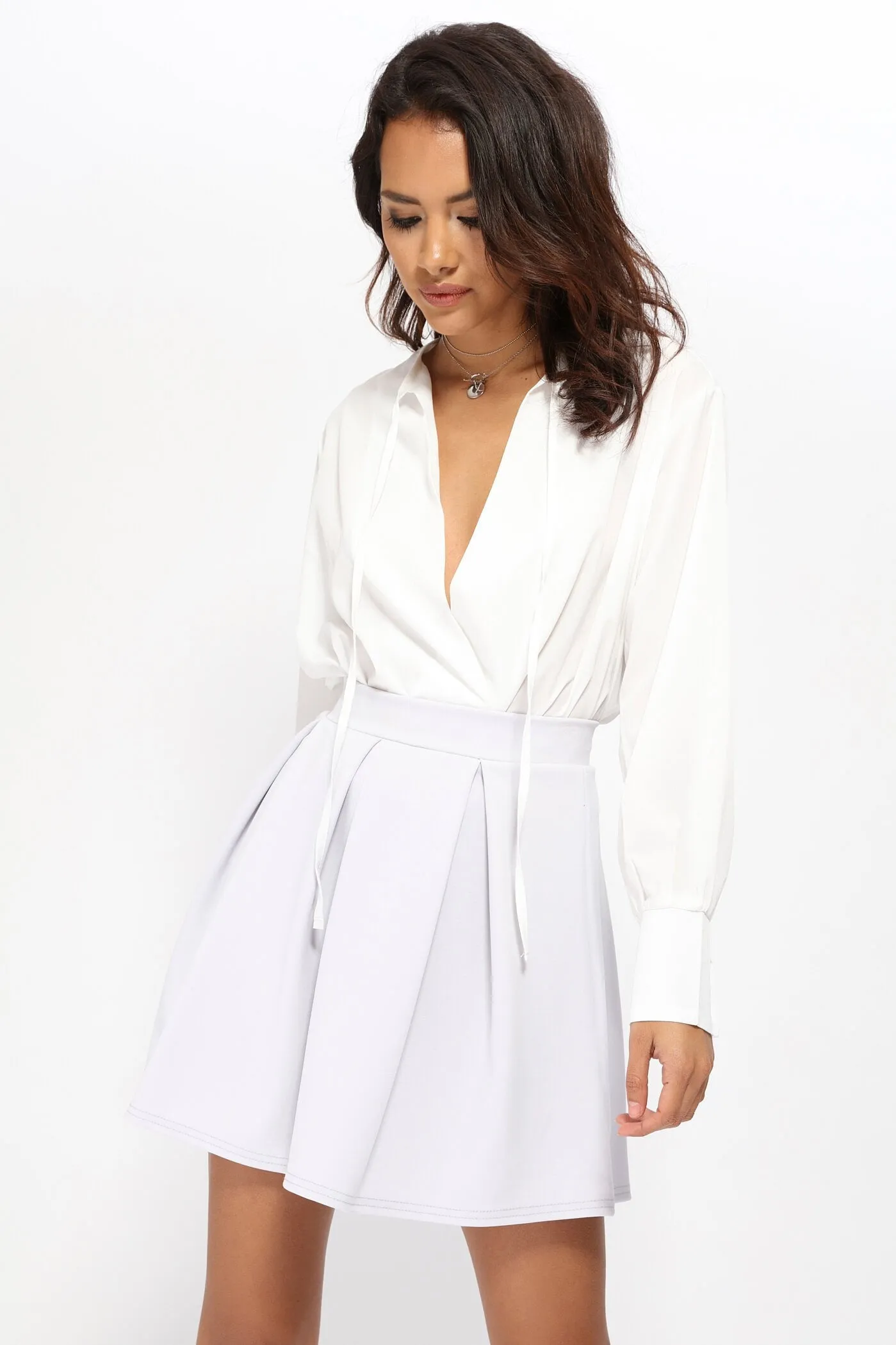 Grey/Light Mini Skater Skirt