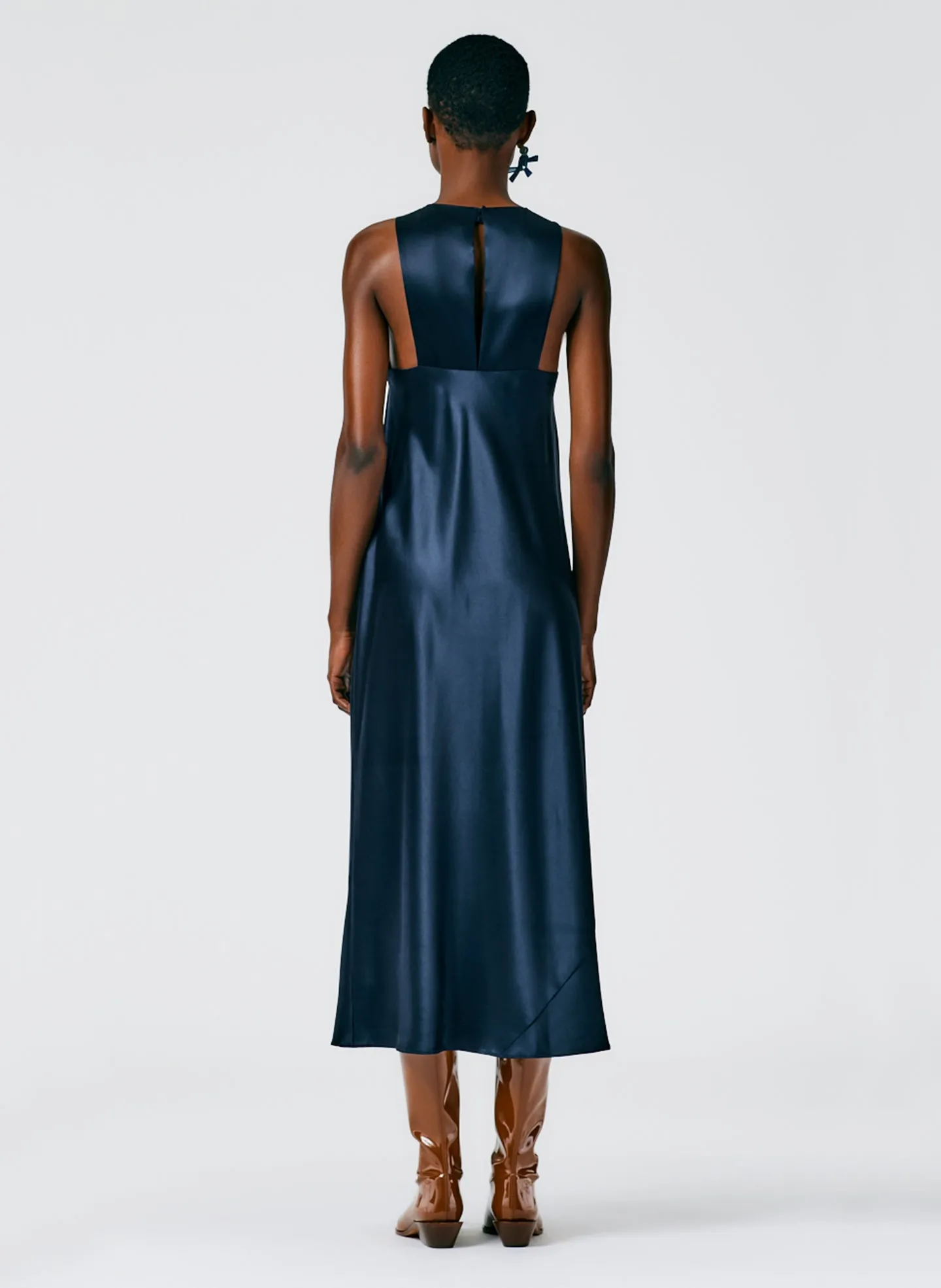 Heavy Satin Midi Bias Dress