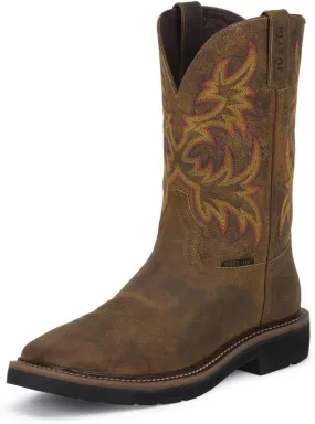 Justin Original Work Original Work Mens Stampede Rugged Tan Steel Toe Work Boots Tan 9.5 EE