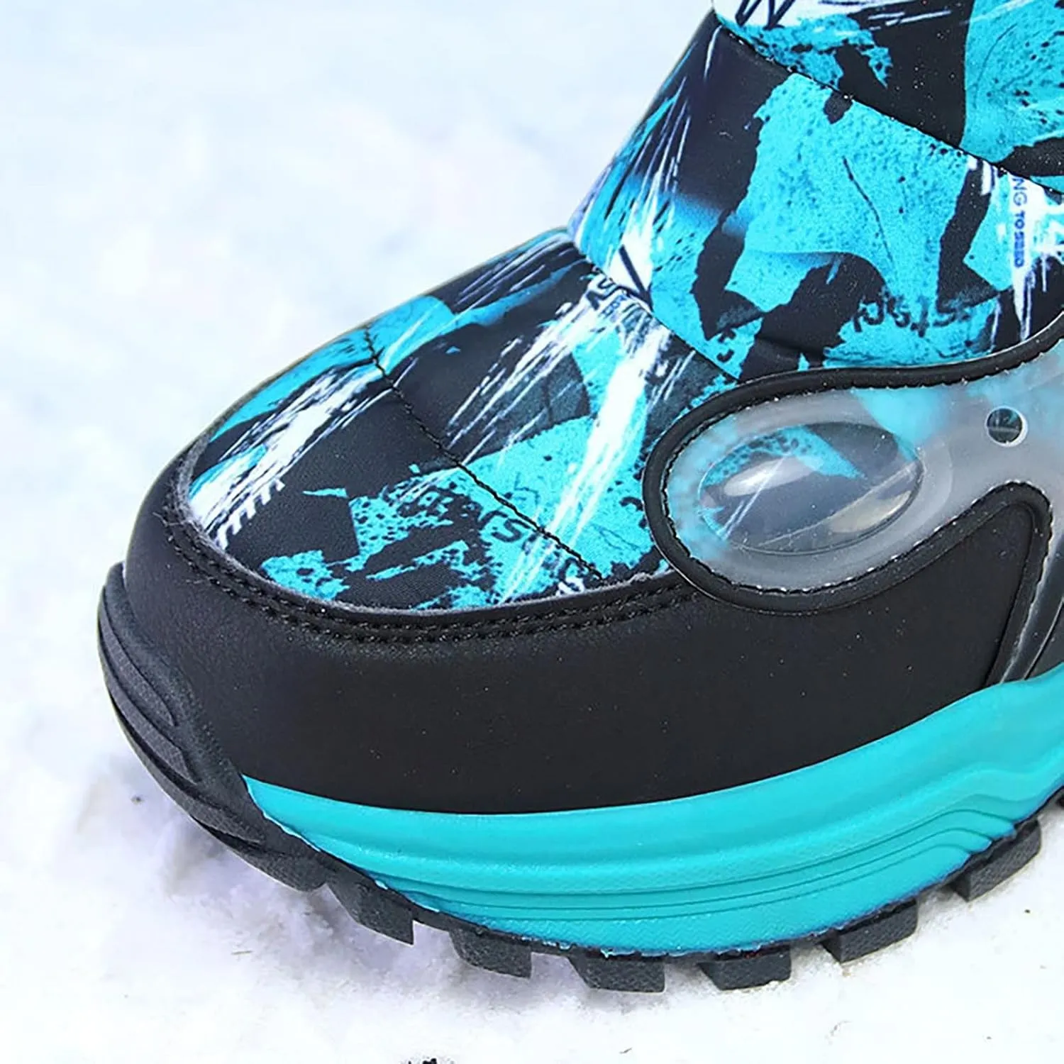 Kids Snow Boots Winter Thicken Warm Shoes for Boys Girls Lightweight Anti-Slip Cold Weather Mid Boots for Girls Size 8