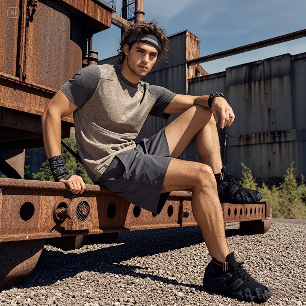 Knit Sneakers for Men Supportive Cushioning Breathable Mesh Thick-Soled for Outdoor Workouts Urban Adventures