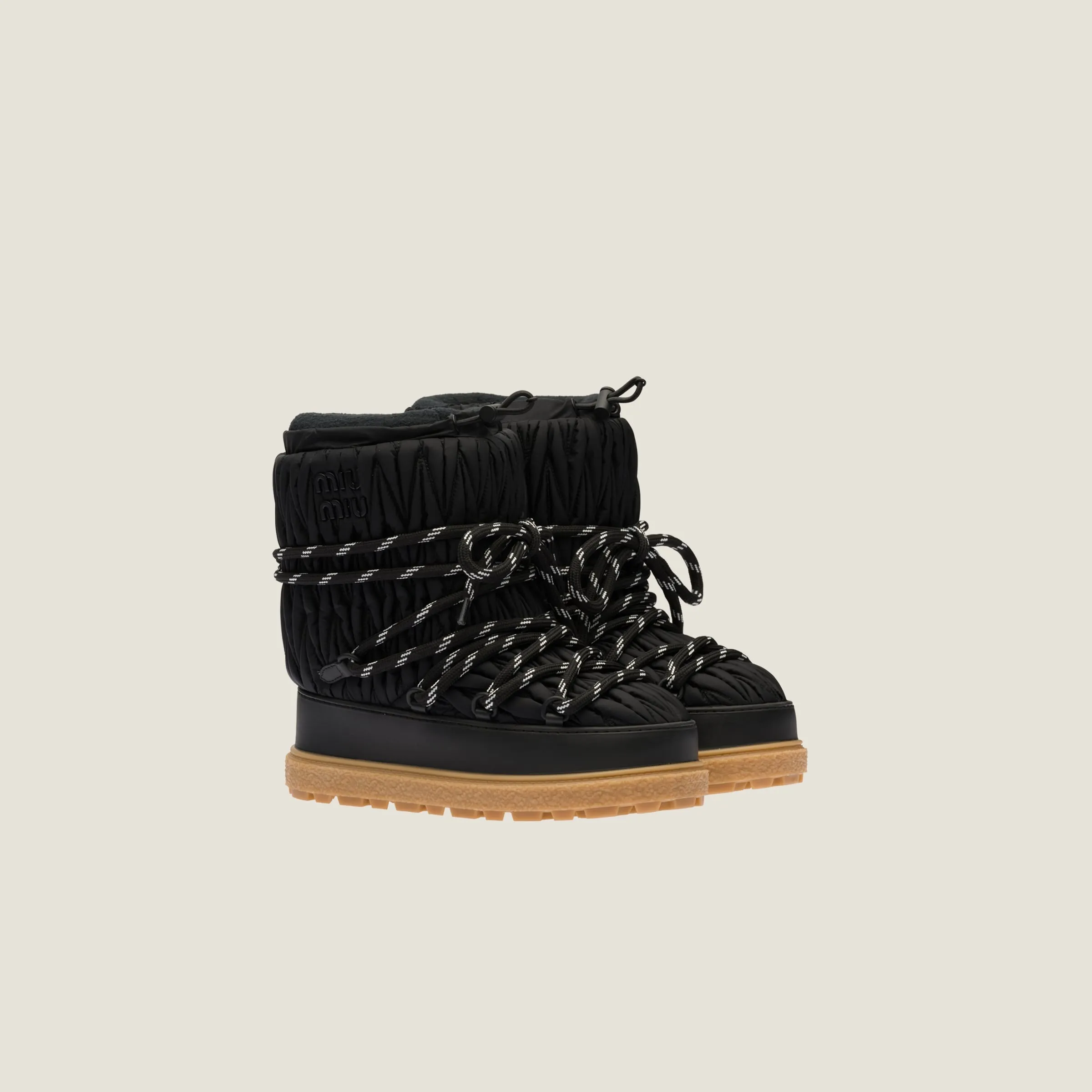 Matelassé Nylon Snow Boots