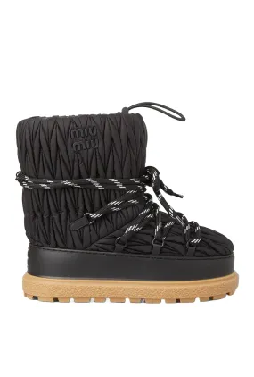 Matelassé Nylon Snow Boots