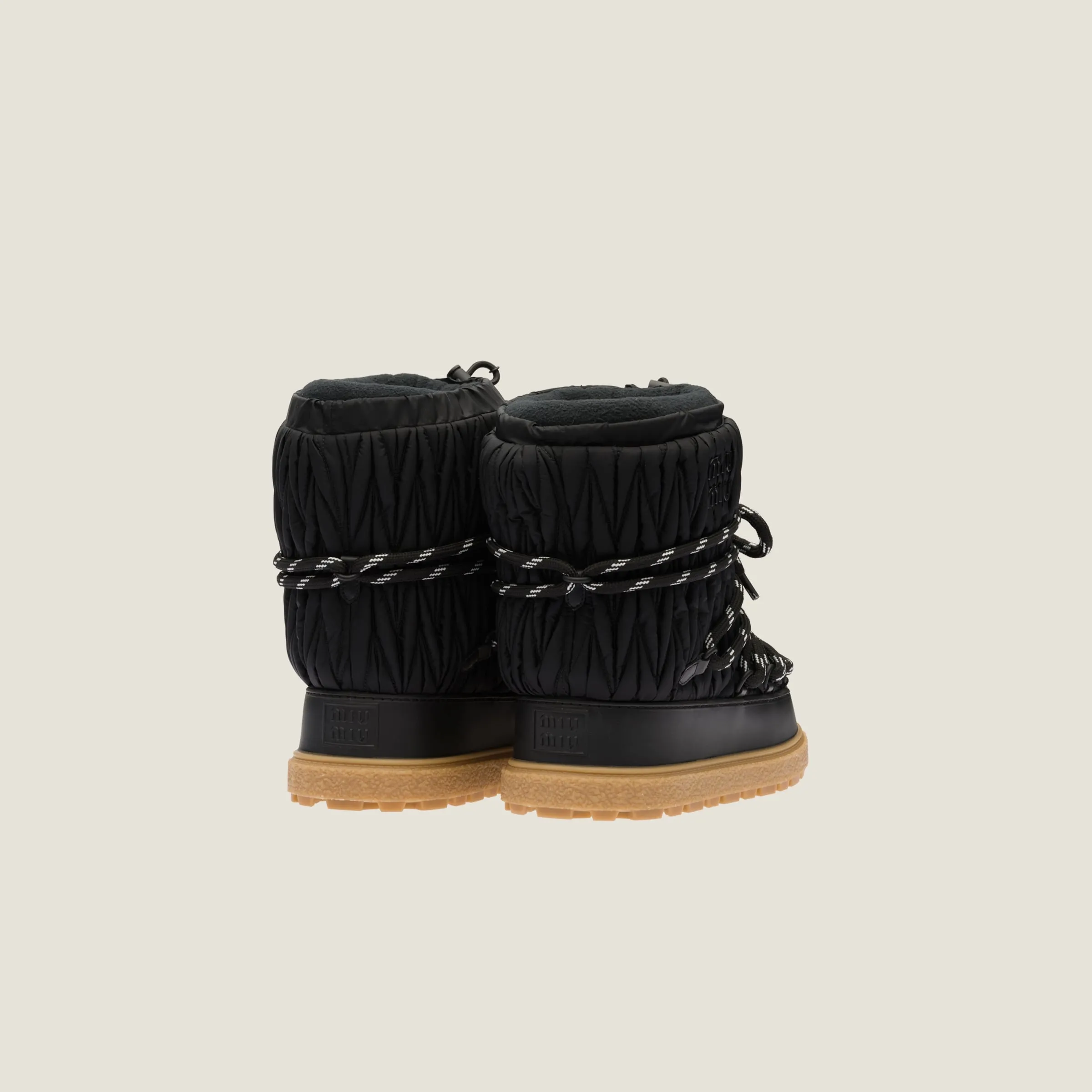 Matelassé Nylon Snow Boots