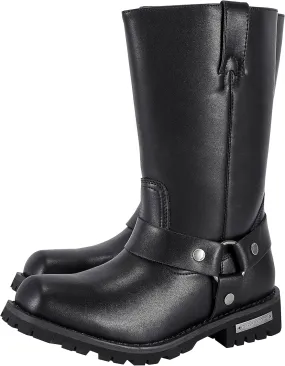Men's Motorcycle Boot For Riding Waterproof Black PU Leather Boots Mid Calf Boots for Men
