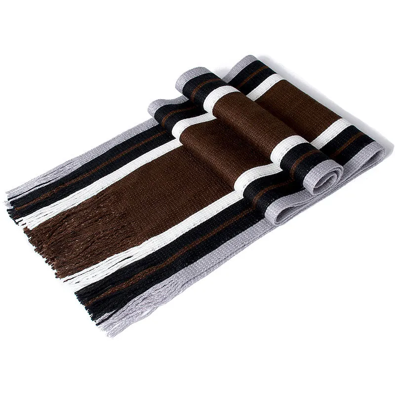 Men's Winter Casual Cotton Scarf With Tassels