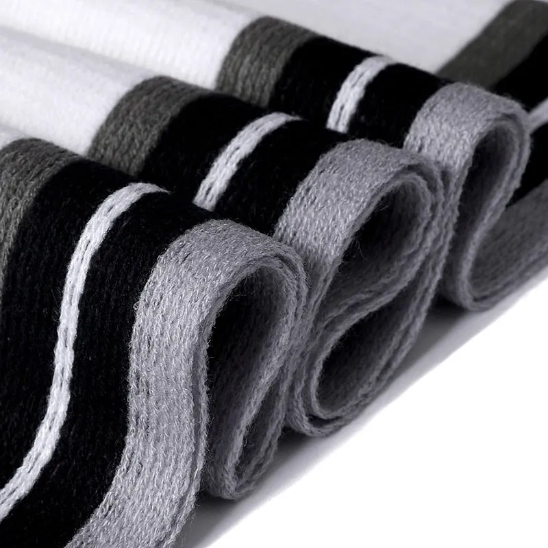 Men's Winter Casual Cotton Scarf With Tassels