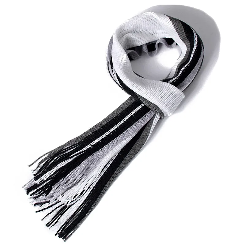 Men's Winter Casual Cotton Scarf With Tassels