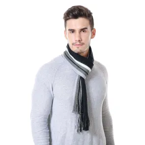 Men's Winter Casual Cotton Scarf With Tassels