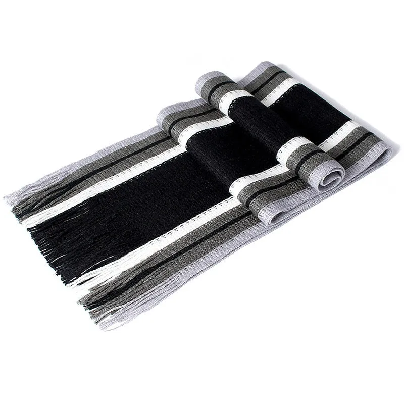 Men's Winter Casual Cotton Scarf With Tassels