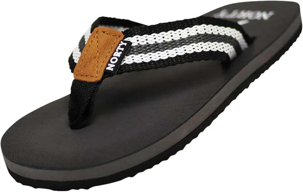 Norty BOYS 11-4 SANDAL BLACK GREY STRIPE