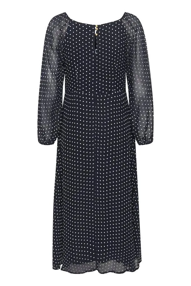 Part Two LankaPW Polka Dot Dress in Navy
