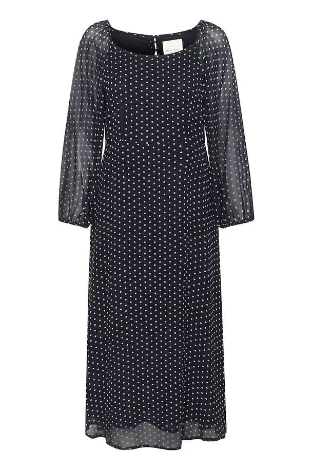 Part Two LankaPW Polka Dot Dress in Navy