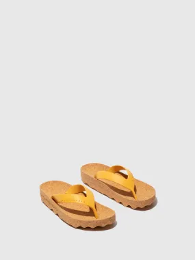 Platform Flip-Flops FEEL Yellow & yellow strap