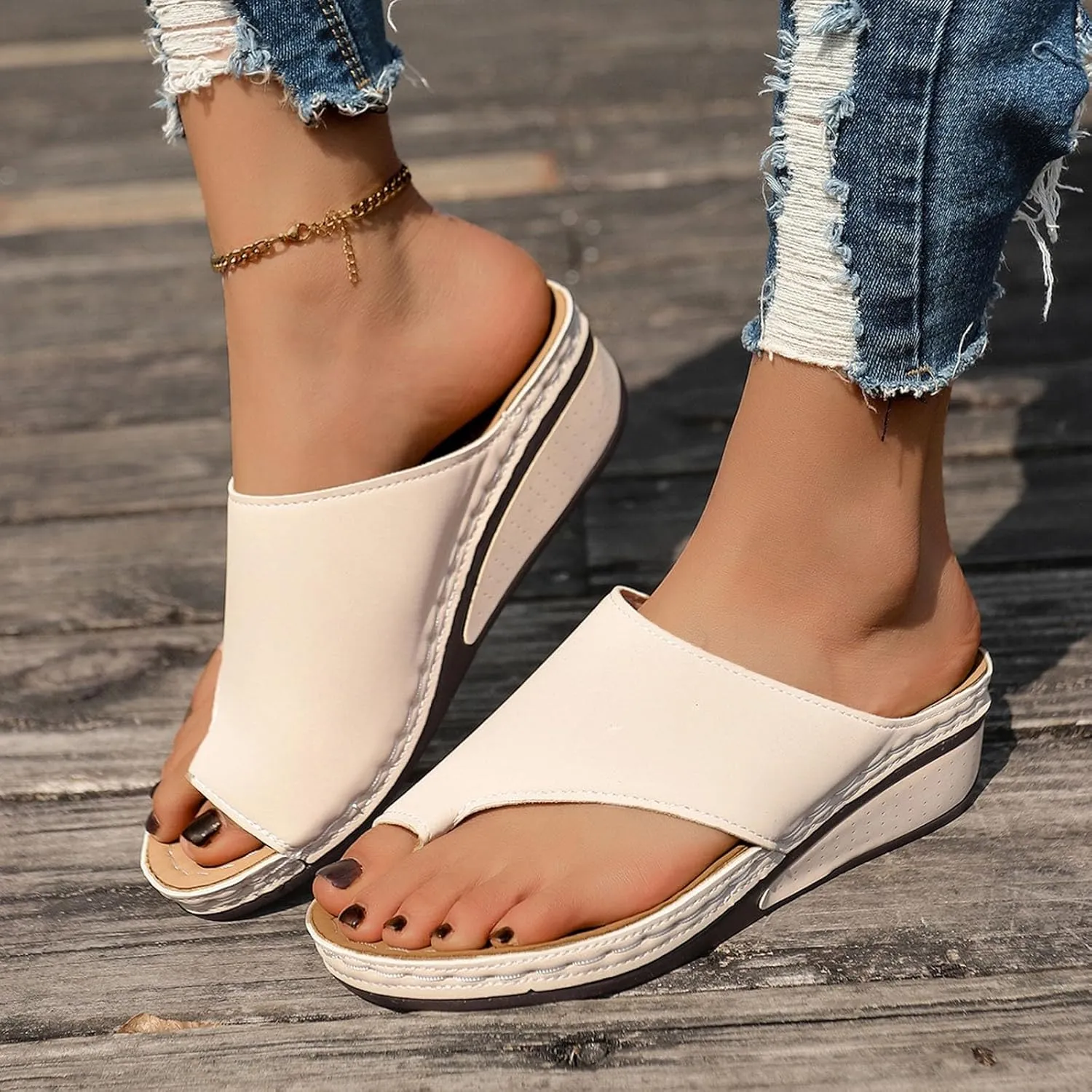 Sandalias para Mujer Elegantes, Womens Flat Flip Flops Vintage Leopard Snakeskin Sandal for Beach Holiday Travel Shoes