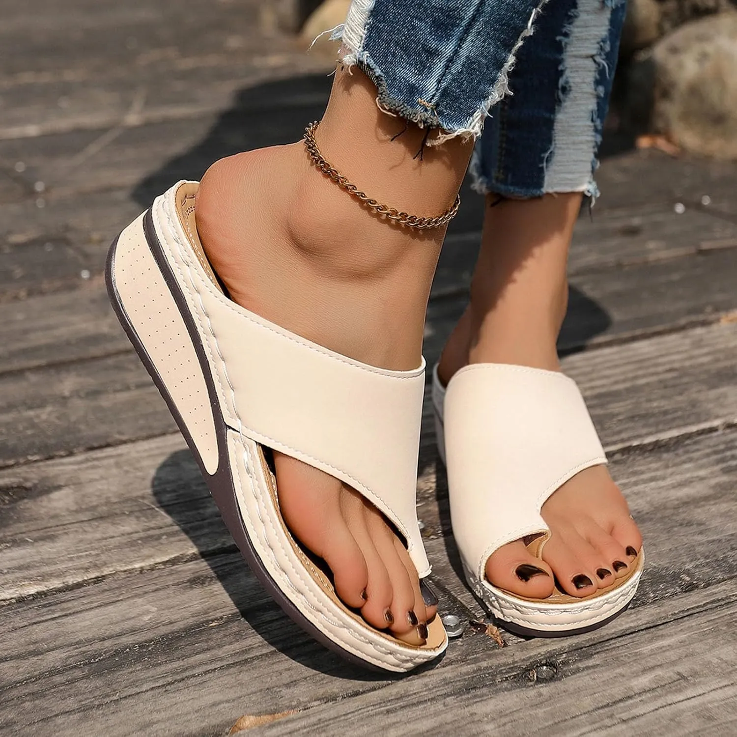 Sandalias para Mujer Elegantes, Womens Flat Flip Flops Vintage Leopard Snakeskin Sandal for Beach Holiday Travel Shoes