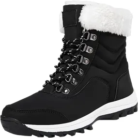 Snow Boots for Women Warm Winter Boots Lace Up Ankle Boots Waterproof Mid Calf Boots for Walking Hiking