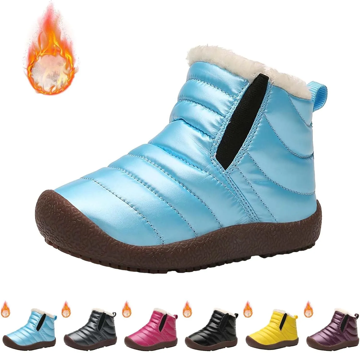 Snow Shoes For Boy Outdoor Warm Comfortable Non Slip Mid Calf Padded Small Big Kids Winter Shoes Tall Boots Girls