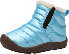 Snow Shoes For Boy Outdoor Warm Comfortable Non Slip Mid Calf Padded Small Big Kids Winter Shoes Tall Boots Girls