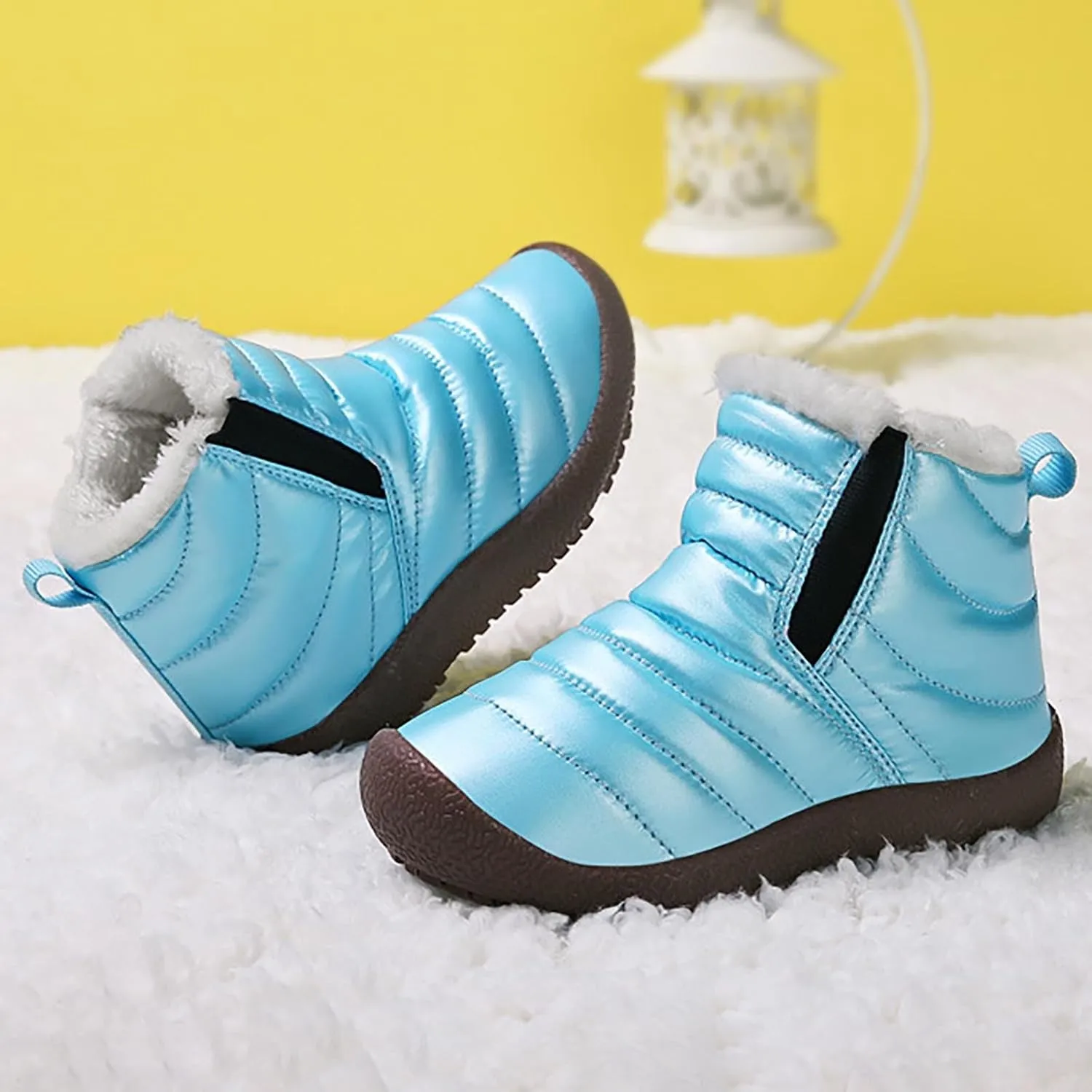 Snow Shoes For Boy Outdoor Warm Comfortable Non Slip Mid Calf Padded Small Big Kids Winter Shoes Tall Boots Girls