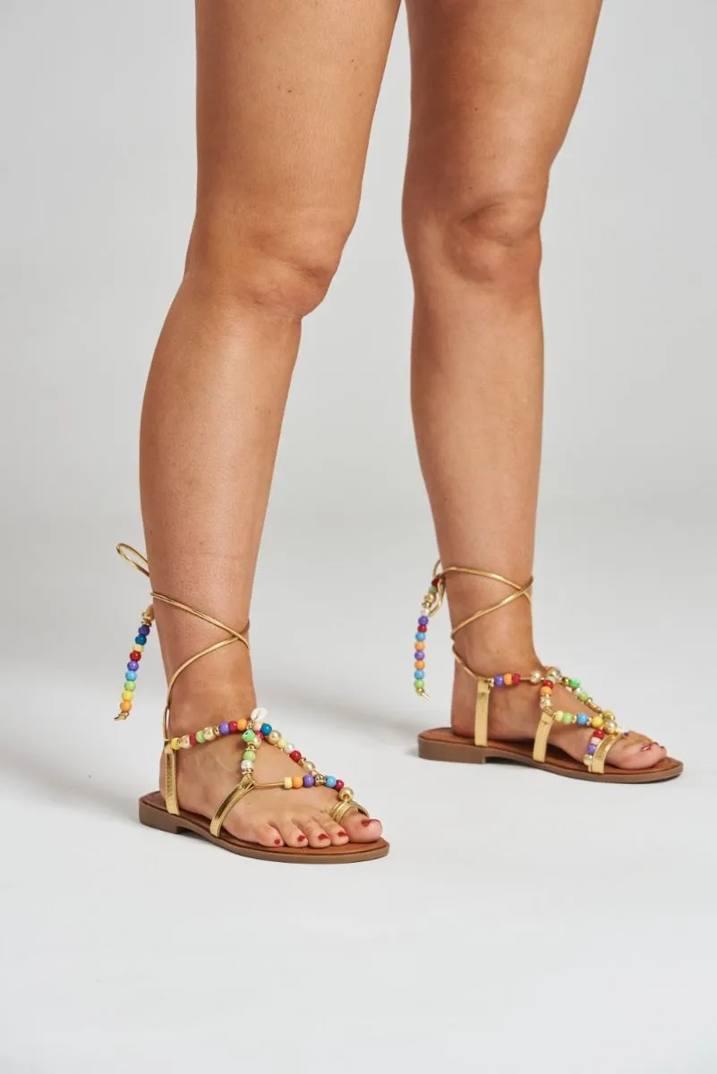 South Beach Beaded Strappy Sandal