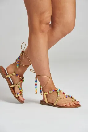 South Beach Beaded Strappy Sandal