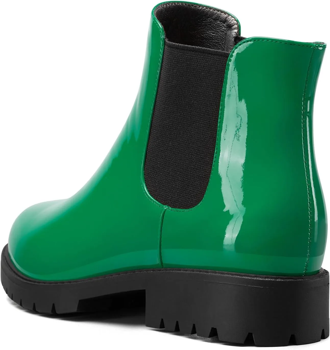 TNYNFBEB Womens Chunky Block Low Heel Round Toe Boots Ankle Boots Short Bootie Prom Dress Patent Leather Winter 1.4 Inches Heels