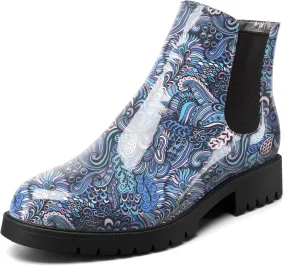 TNYNFBEB Womens Chunky Block Low Heel Round Toe Boots Ankle Boots Short Bootie Prom Dress Patent Leather Winter 1.4 Inches Heels